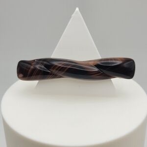 Vintage Czechoslovakian Black and Brown Swirl Brooch